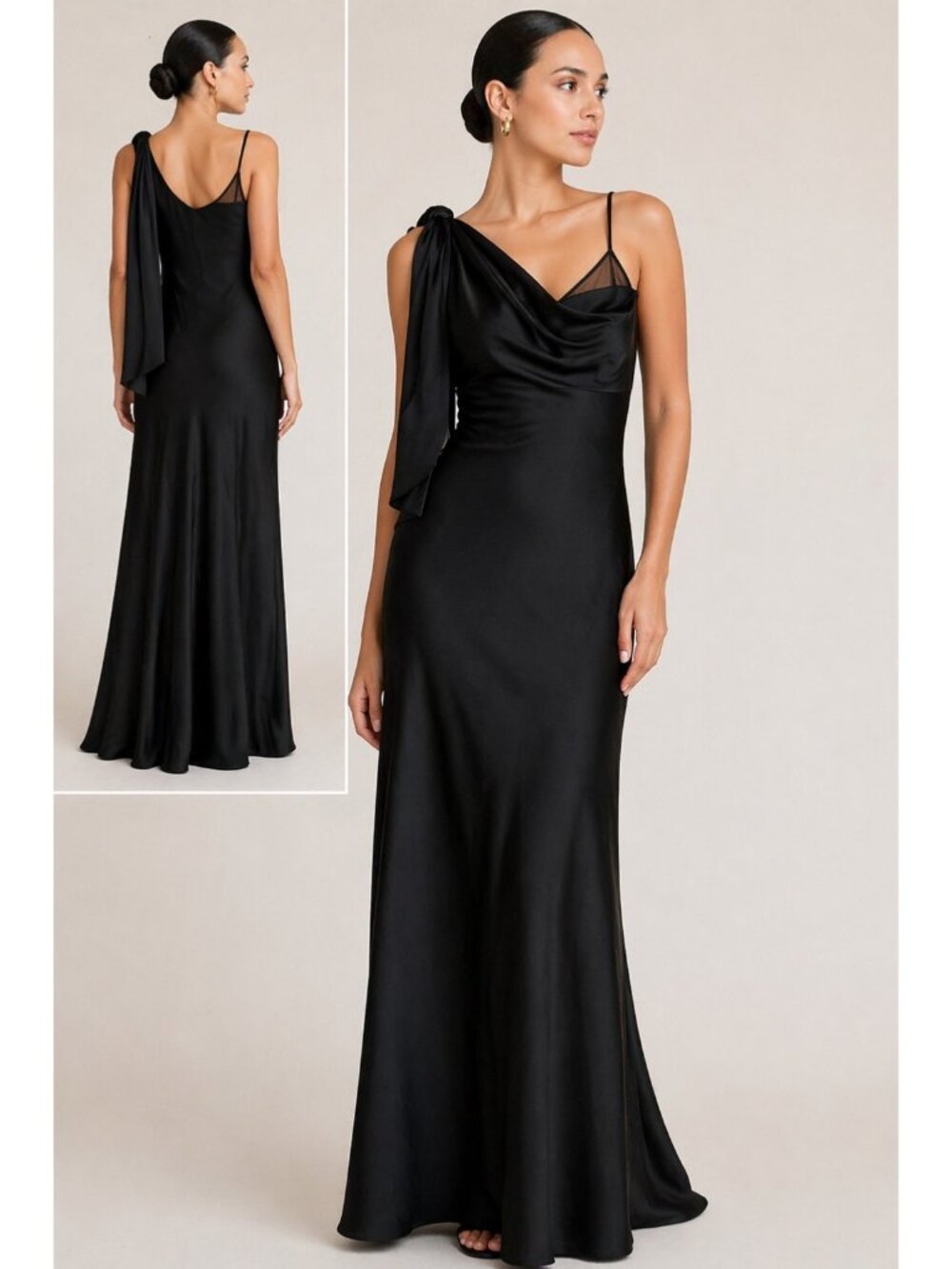 Diane von Furstenberg Shoulder Knot Slip Gown Long Dress Size 12 NWT